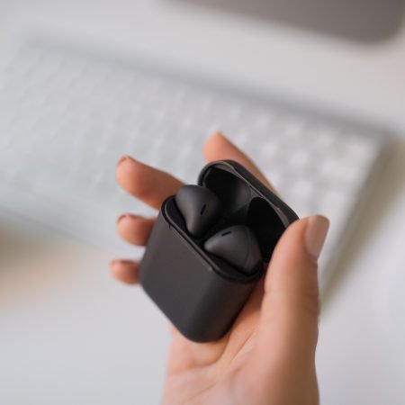 True Wireless Earbuds Bluetooth 5.3 Headphones Touch Control with Wireless Charging Case IPX8 Waterproof Stereo Earphones in-Ear Built-in Mic Headset Premium Deep Bass Black